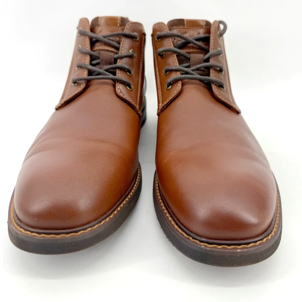 Florsheim Leather Chukka Boots Mens 8 M Brown Lug Sole Preppy Comfort Heritage